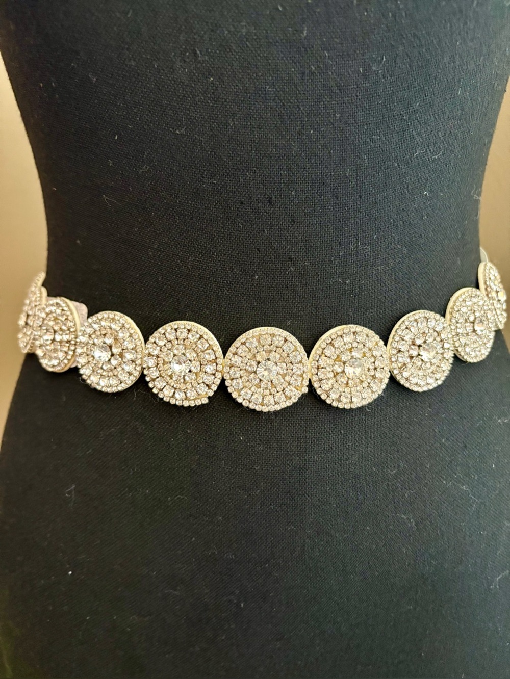 Pave Crystal Rhinestone Sash Belt - New